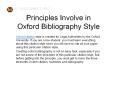 Principles Involve in Oxford Bibliography Style PowerPoint PPT Presentation