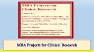 MBA Projects for Clinical Research