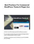 Best Practices For Commercial WordPress Theme & Plugin Use PowerPoint PPT Presentation