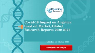 Covid 19 Impact on Angelica Seed oil Market, Global Research Reports 2020 2021