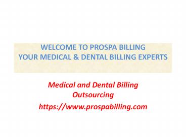 Dental and Medical Billing Solutions