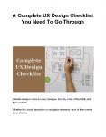A Complete UX Design Checklist You Need To Go Through PowerPoint PPT Presentation