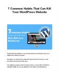 7 Common Habits That Can Kill Your WordPress Website PowerPoint PPT Presentation