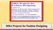 MBA Projects for Fashion Designing