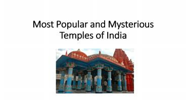 Popular Mysterious Temples of India