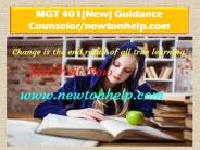 MGT 401(New) Guidance Counselor/newtonhelp.com