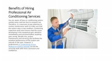 Benefits of Hiring Professional Air Conditioning Services