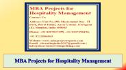 MBA Projects for Hospitality Management