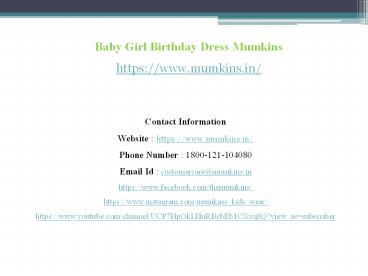 Baby Girl Birthday Dress