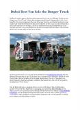 Dubai Best Van Sale the Burger Truck PowerPoint PPT Presentation