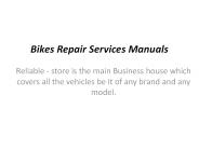Bikes Repair Services Manuals