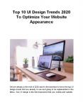 Top 10 UI Design Trends 2020 To Optimize Your Website Appearance PowerPoint PPT Presentation