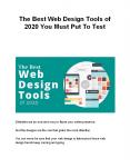 The Best Web Design Tools of 2020 You Must Put To Test PowerPoint PPT Presentation