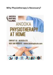 why physiotherapy is necessary