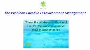 The Problems Faced in IT Environment Management