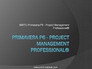 primavera P6 training courses qatar