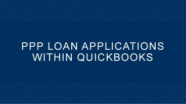 How to Apply PPP Loan in QuickBooks?