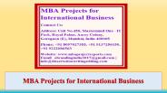MBA Projects for International Business