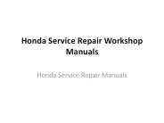 Honda Service Repair Workshop Manuals