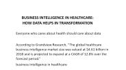 BUSINESS INTELLIGENCE IN HEALTHCARE
