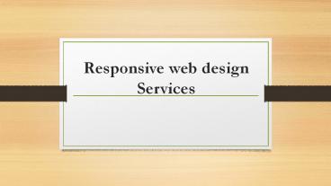 Responsive web design Services