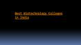 Best Biotechnology Colleges in India (5) PowerPoint PPT Presentation