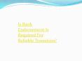 Is Bank Endorsement Is Required For Reliable Transition? PowerPoint PPT Presentation