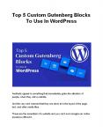 Top 5 Custom Gutenberg Blocks To Use In WordPress PowerPoint PPT Presentation