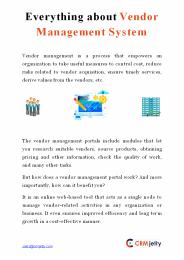 Everything About Vendor Management System