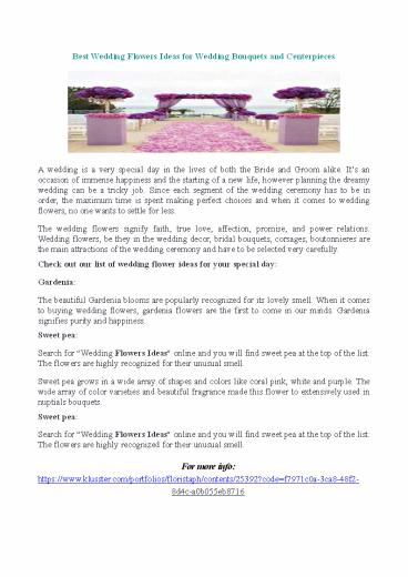 Wedding flowers arrangements with amazing flowers