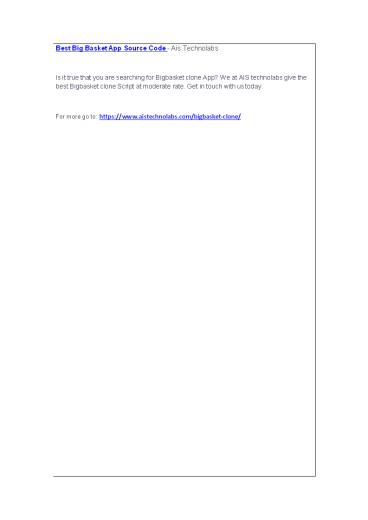 Best Big Basket App Source Code - Ais Technolabs
