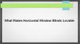 What Makes Horizontal Window Blinds Lovable PowerPoint PPT Presentation