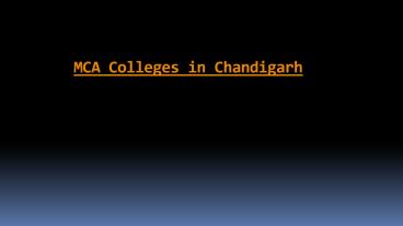 MCA Colleges in Chandigarh
