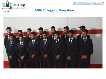 MBA Colleges in Bangalore - IBMR IBS