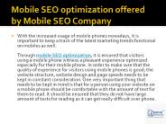 Mobile SEO optimization offered by Mobile SEO Company