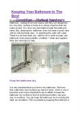 Keeping Your Bathroom In The Best Condition - Mathaji Hardware