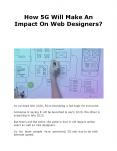 How 5G Will Make An Impact On Web Designers? PowerPoint PPT Presentation