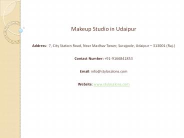 Makeup Studio in Udaipur