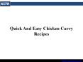 Quick And Easy Chicken Curry Recipes PowerPoint PPT Presentation