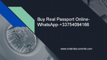 Buy Real Passport Online