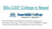 BSc.CSIT College in Nepal | Samriddhi College