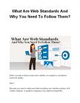 What Are Web Standards And Why You Need To Follow Them? PowerPoint PPT Presentation