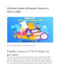 Ultimate Guide:10 Popular Courses in USA in 2020 PowerPoint PPT Presentation
