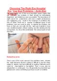 Choosing The Right Eye Hospital For Your Eye Problems - Arohi Eye Hospital PowerPoint PPT Presentation