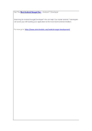 Get The Best Android Nougat Dev – Android 7 Developer
