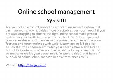PPT – Online school management system PowerPoint presentation | free to ...