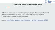 Top five PHP Framework 2020
