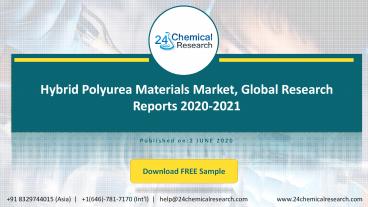 Hybrid Polyurea Materials Market, Global Research Reports 2020-2021