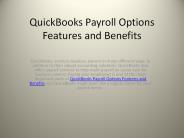 QuickBooks Payroll introduces two main services