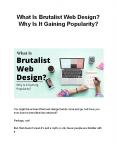 What Is Brutalist Web Design? Why Is It Gaining Popularity? PowerPoint PPT Presentation